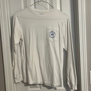 Men’s White Southern Tide Long Sleeve T-Shirt, Size Medium